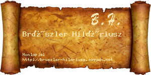 Brüszler Hiláriusz névjegykártya